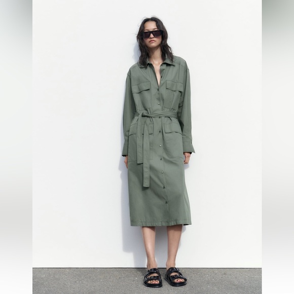 ✨SALE✨ ZARA MULTI-POSITIONAL SHIRTDRESS ✨SALE✨ - Picture 9 of 16